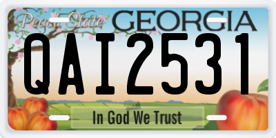 GA license plate QAI2531