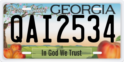 GA license plate QAI2534