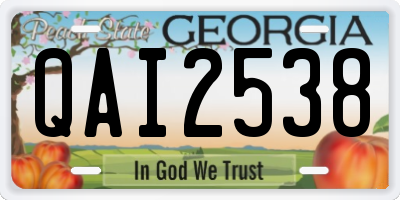 GA license plate QAI2538