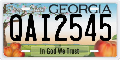 GA license plate QAI2545