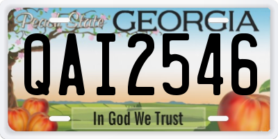 GA license plate QAI2546