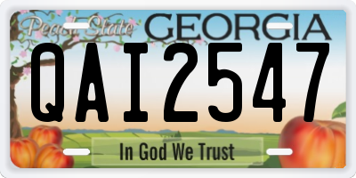 GA license plate QAI2547