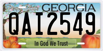 GA license plate QAI2549