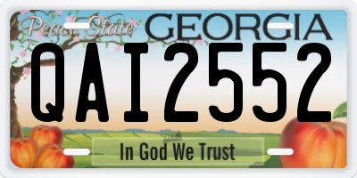 GA license plate QAI2552