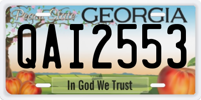 GA license plate QAI2553