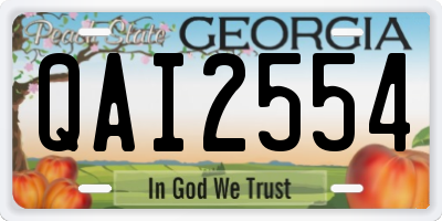 GA license plate QAI2554