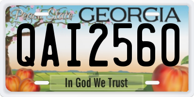 GA license plate QAI2560