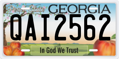GA license plate QAI2562