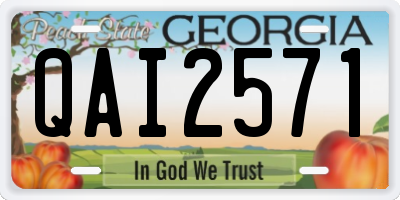 GA license plate QAI2571