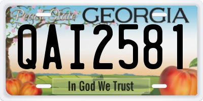 GA license plate QAI2581