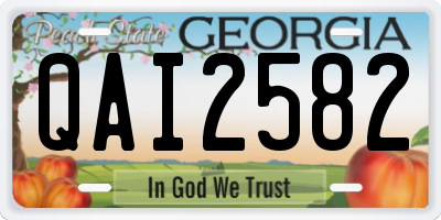 GA license plate QAI2582