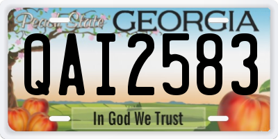 GA license plate QAI2583