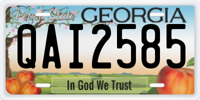 GA license plate QAI2585
