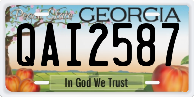 GA license plate QAI2587