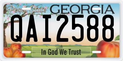 GA license plate QAI2588