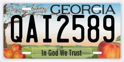 GA license plate QAI2589