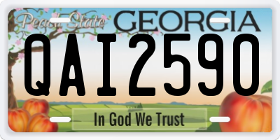 GA license plate QAI2590