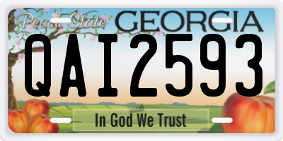 GA license plate QAI2593