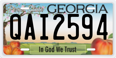 GA license plate QAI2594