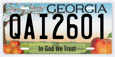 GA license plate QAI2601