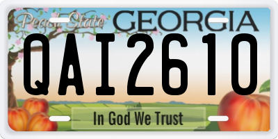 GA license plate QAI2610
