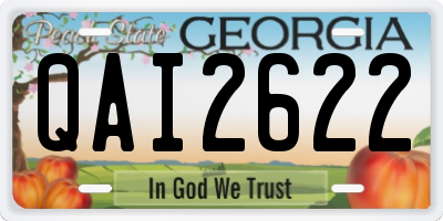 GA license plate QAI2622