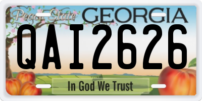 GA license plate QAI2626