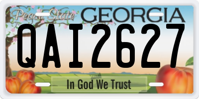 GA license plate QAI2627