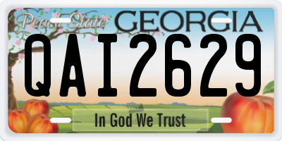 GA license plate QAI2629