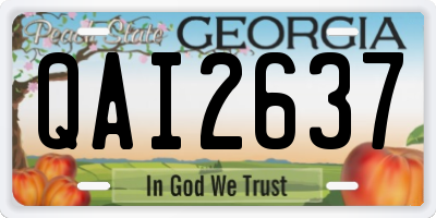 GA license plate QAI2637