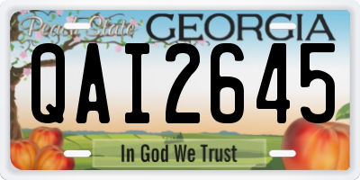 GA license plate QAI2645