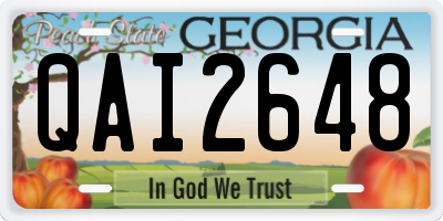GA license plate QAI2648