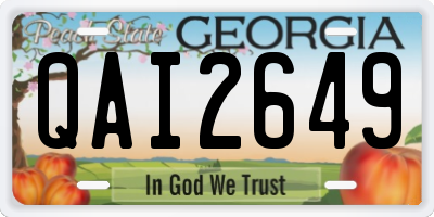 GA license plate QAI2649