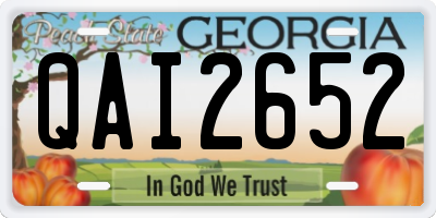 GA license plate QAI2652