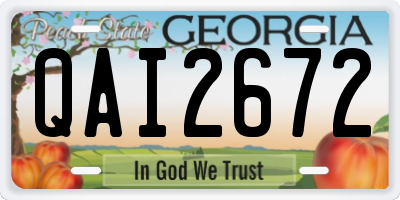 GA license plate QAI2672