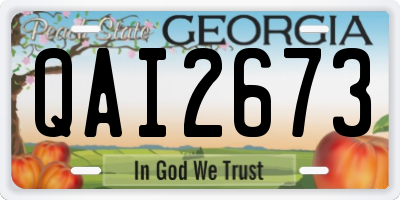 GA license plate QAI2673