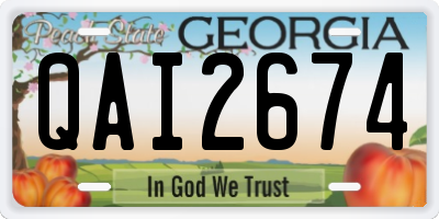 GA license plate QAI2674