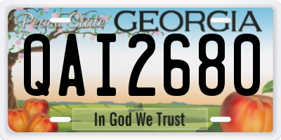 GA license plate QAI2680