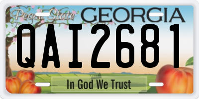 GA license plate QAI2681