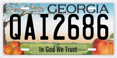 GA license plate QAI2686