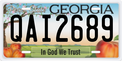 GA license plate QAI2689