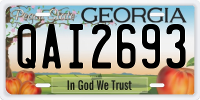 GA license plate QAI2693