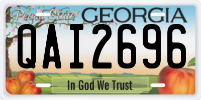 GA license plate QAI2696