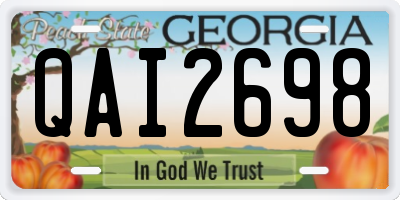 GA license plate QAI2698