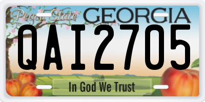 GA license plate QAI2705