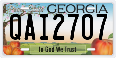 GA license plate QAI2707