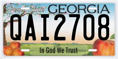 GA license plate QAI2708