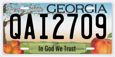 GA license plate QAI2709