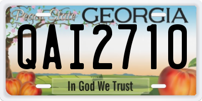 GA license plate QAI2710