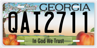 GA license plate QAI2711